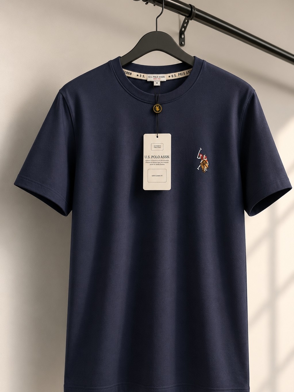 U.S. Polo Assn. Navy Short-Sleeve Crewneck T-Shirt with Embroidered Polo Logo